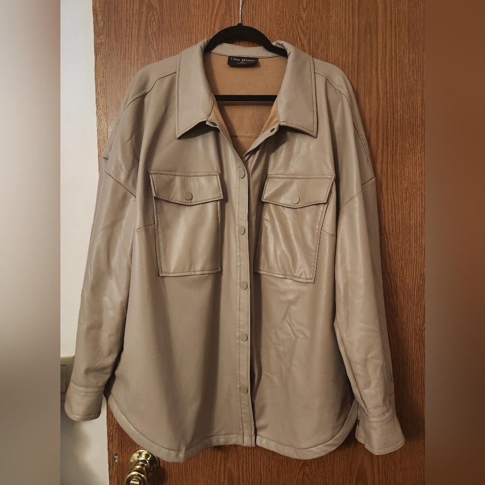 Lane Bryant Fauz Leather Shacket Sz 22/24